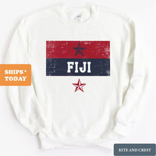Load image into Gallery viewer, FIJI Sweatshirt - FIJI Colorful Stripe Crewneck Sweatshirt - Kite and Crest
