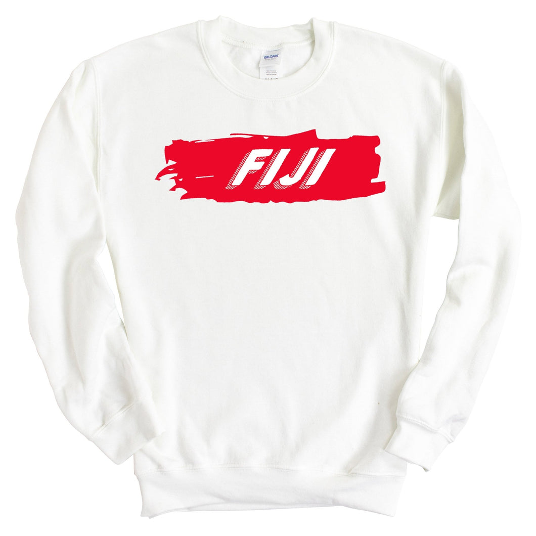 FIJI Sweatshirt - FIJI Red Slash Crewneck Sweatshirt - Kite and Crest