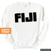 Load image into Gallery viewer, FIJI Sweatshirt - FIJI Stacked Letters Crewneck Sweatshirt - Kite and Crest
