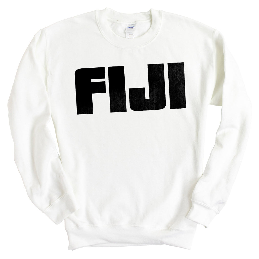 FIJI Sweatshirt - FIJI Stacked Letters Crewneck Sweatshirt - Kite and Crest