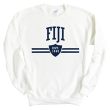 Load image into Gallery viewer, FIJI Sweatshirt - FIJI Striped Shield Crewneck Sweatshirt - Kite and Crest
