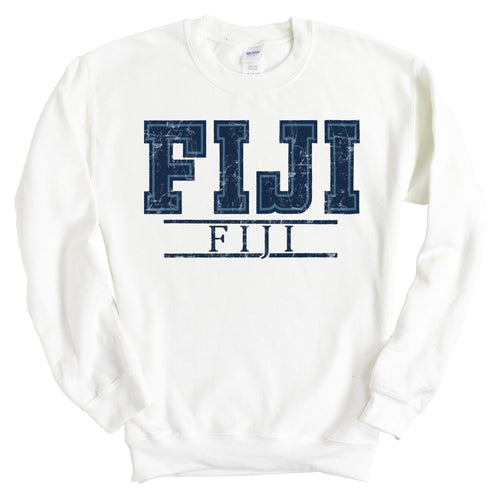 FIJI Sweatshirt - FIJI Washed Letters Crewneck Sweatshirt - Kite and Crest