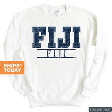 Load image into Gallery viewer, FIJI Sweatshirt - FIJI Washed Letters Crewneck Sweatshirt - Kite and Crest
