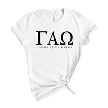 Load image into Gallery viewer, Gamma Alpha Omega Block Letter T-shirt - Kite and Crest
