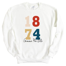Load image into Gallery viewer, Gamma Phi Beta Sweatshirt | GPHI Colorful Year Crewneck Sweatshirt | Gamma Phi Beta Sorority Gift Idea - Kite and Crest

