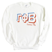 Load image into Gallery viewer, Gamma Phi Beta Sweatshirt - GPHI (Gamma Phi) American Colored Crewneck Sweatshirt - Kite and Crest
