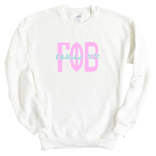 Load image into Gallery viewer, Gamma Phi Beta Sweatshirt - GPHI (Gamma Phi) Bright Retro Crewneck Sweatshirt - Kite and Crest
