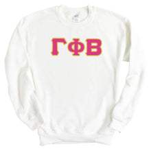 Load image into Gallery viewer, Gamma Phi Beta Sweatshirt - GPHI (Gamma Phi) Cute Letters Crewneck Sweatshirt - Kite and Crest
