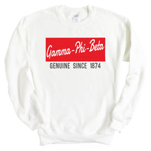 Load image into Gallery viewer, Gamma Phi Beta Sweatshirt - GPHI (Gamma Phi) Genuine Sorority Crewneck Sweatshirt - Kite and Crest
