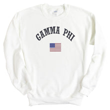 Load image into Gallery viewer, Gamma Phi Beta Sweatshirt - GPHI (Gamma Phi) USA Crewneck Sweatshirt - Kite and Crest
