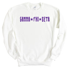 Load image into Gallery viewer, Gamma Phi Beta Sweatshirt | GPHI Rock Star Crewneck Sweatshirt | Gamma Phi Beta Sorority Gift Idea - Kite and Crest
