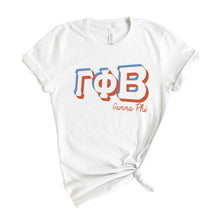 Load image into Gallery viewer, Gamma Phi Beta T-shirt - Gamma Phi (GPHI) American Colored Tee - Kite and Crest
