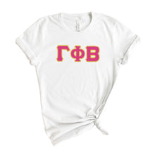 Load image into Gallery viewer, Gamma Phi Beta T-shirt - Gamma Phi (GPHI) Cute Letters Tee - Kite and Crest
