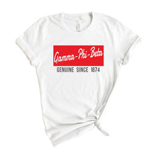 Load image into Gallery viewer, Gamma Phi Beta T-shirt - Gamma Phi (GPHI) Genuine Sorority Tee - Kite and Crest
