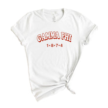 Load image into Gallery viewer, Gamma Phi Beta T-shirt - Gamma Phi (GPHI) Red Arch Tee - Kite and Crest
