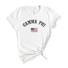 Load image into Gallery viewer, Gamma Phi Beta T-shirt - Gamma Phi (GPHI) USA Tee - Kite and Crest
