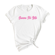 Load image into Gallery viewer, Gamma Phi Beta T-Shirt | GPHI Neon Pink Colored Shirt | Gamma Phi Beta Sorority Gift Idea - Kite and Crest
