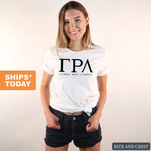 Load image into Gallery viewer, Gamma Rho Lambda Block Letter T-shirt - Kite and Crest
