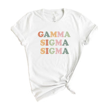 Load image into Gallery viewer, Gamma Sigma Sigma Bright and Colorful T-shirt - Kite and Crest
