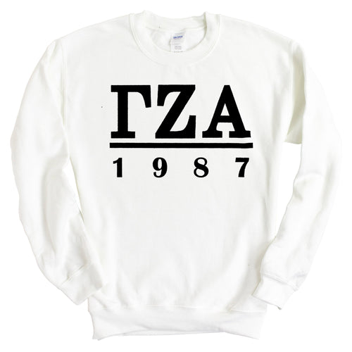 Gamma Zeta Alpha Black Letter Sweatshirt - Fraternity Crewneck Sweatshirt - Kite and Crest