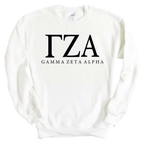 Gamma Zeta Alpha Block Letter Sweatshirt - Fraternity Crewneck Sweatshirt - Kite and Crest