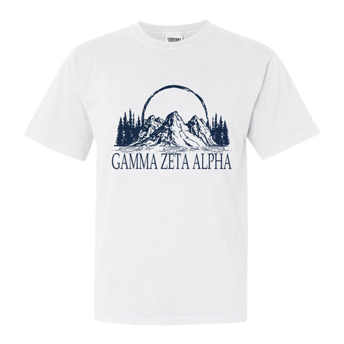 Gamma Zeta Alpha Epic Mountains Comfort Colors T-Shirt - Fraternity Tee - Kite and Crest