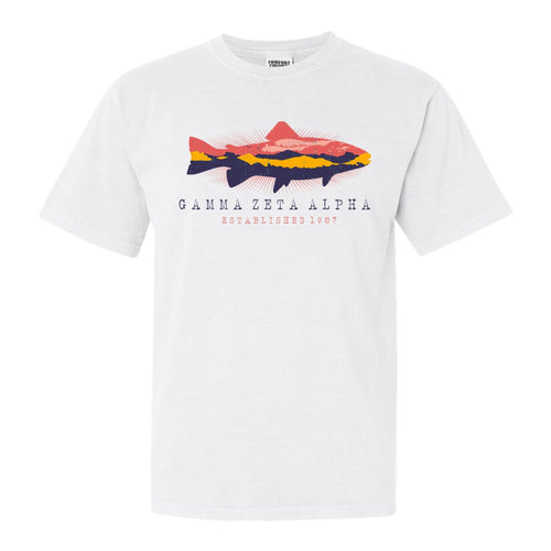 Gamma Zeta Alpha Fishing Comfort Colors T-Shirt - Fraternity Tee - Kite and Crest
