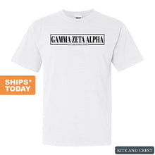 Load image into Gallery viewer, Gamma Zeta Alpha Fraternal Block Comfort Colors T-Shirt - Fraternity Tee - Kite and Crest
