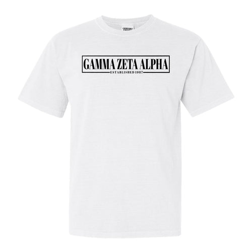 Gamma Zeta Alpha Fraternal Block Comfort Colors T-Shirt - Fraternity Tee - Kite and Crest