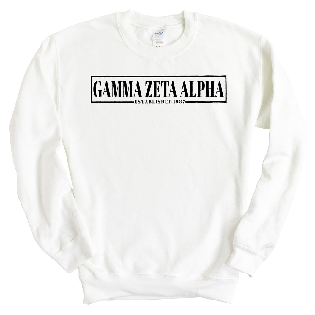 Gamma Zeta Alpha Fraternal Block Sweatshirt - Fraternity Crewneck Sweatshirt - Kite and Crest