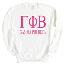 Load image into Gallery viewer, GPHI Gamma Phi Beta Big Letters Sorority Crewneck Sweatshirt - Kite and Crest
