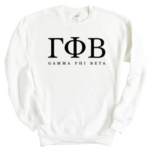 Load image into Gallery viewer, GPHI Gamma Phi Beta Block Letter Sorority Crewneck Sweatshirt - Kite and Crest
