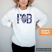 Load image into Gallery viewer, GPHI Gamma Phi Beta Blue Floral Sorority Crewneck Sweatshirt - Kite and Crest
