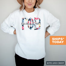 Load image into Gallery viewer, GPHI Gamma Phi Beta Floral Block Sorority Crewneck Sweatshirt - Kite and Crest
