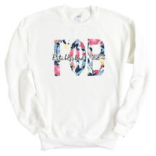 Load image into Gallery viewer, GPHI Gamma Phi Beta Floral Block Sorority Crewneck Sweatshirt - Kite and Crest
