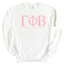 Load image into Gallery viewer, GPHI Gamma Phi Beta Pink Letter Sorority Crewneck Sweatshirt - Kite and Crest
