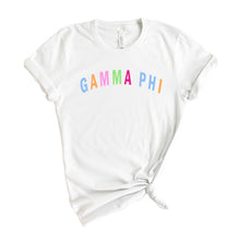 Load image into Gallery viewer, GPHI Gamma Phi Beta Rainbow Letter Sorority T-Shirt - Kite and Crest
