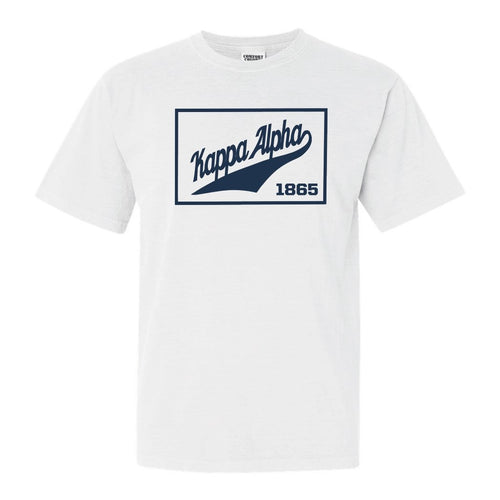 Kappa Alpha Order Comfort Colors T-Shirt - KA Baseball Boxed Shirt - Kite and Crest