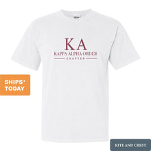 Load image into Gallery viewer, Kappa Alpha Order Comfort Colors T-Shirt - KA Basic Lined Shirt - Kite and Crest
