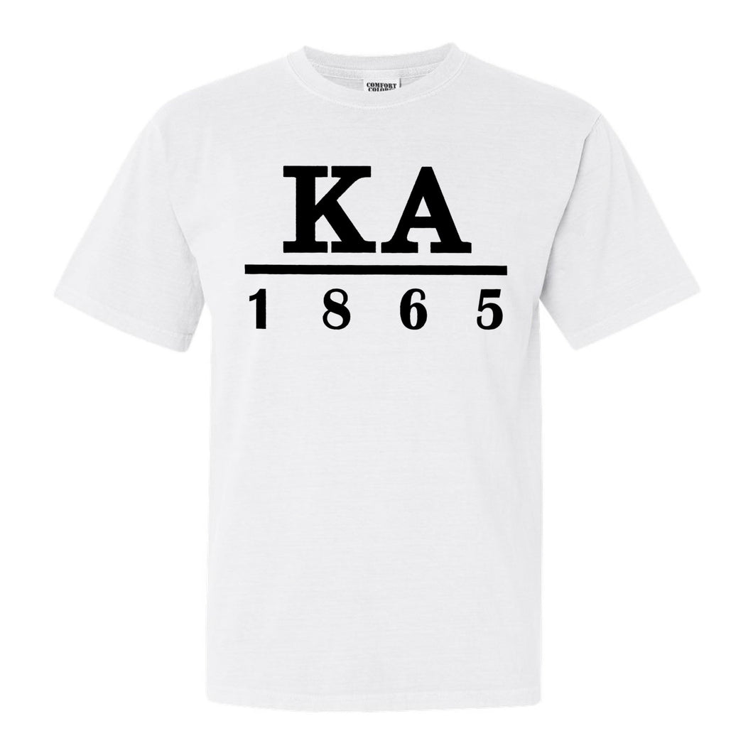 Kappa Alpha Order Comfort Colors T-Shirt - KA Black Letters Shirt - Kite and Crest