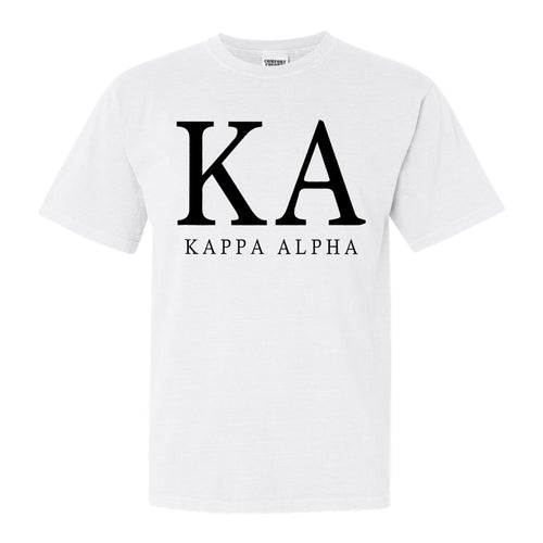 Kappa Alpha Order Comfort Colors T-Shirt - KA Block Letter Shirt - Kite and Crest