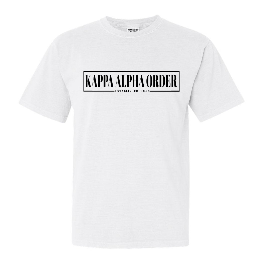 Kappa Alpha Order Comfort Colors T-Shirt - KA Fraternal Block Shirt - Kite and Crest