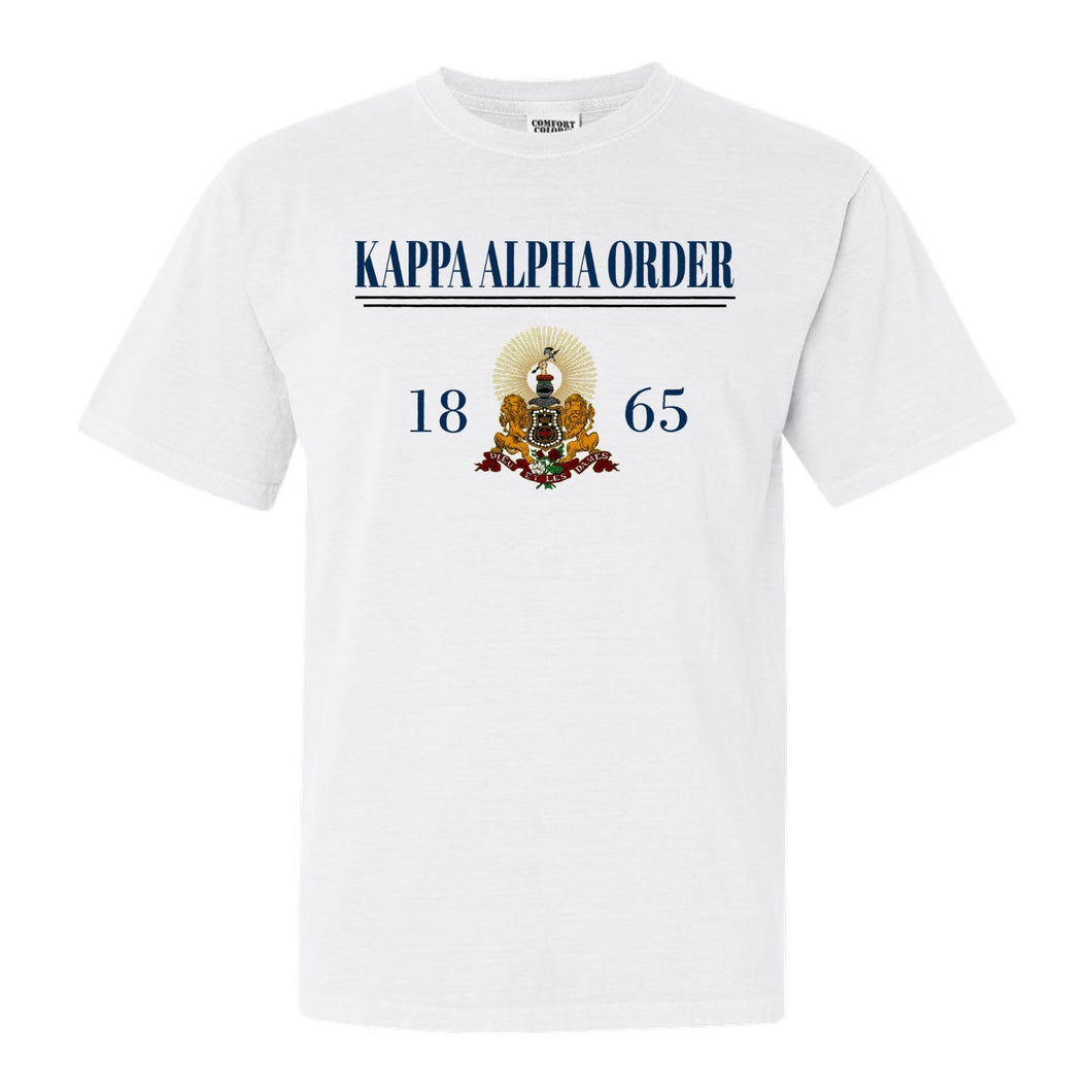 Kappa Alpha Order Comfort Colors T-Shirt - KA Large Crest Shirt - Kite and Crest