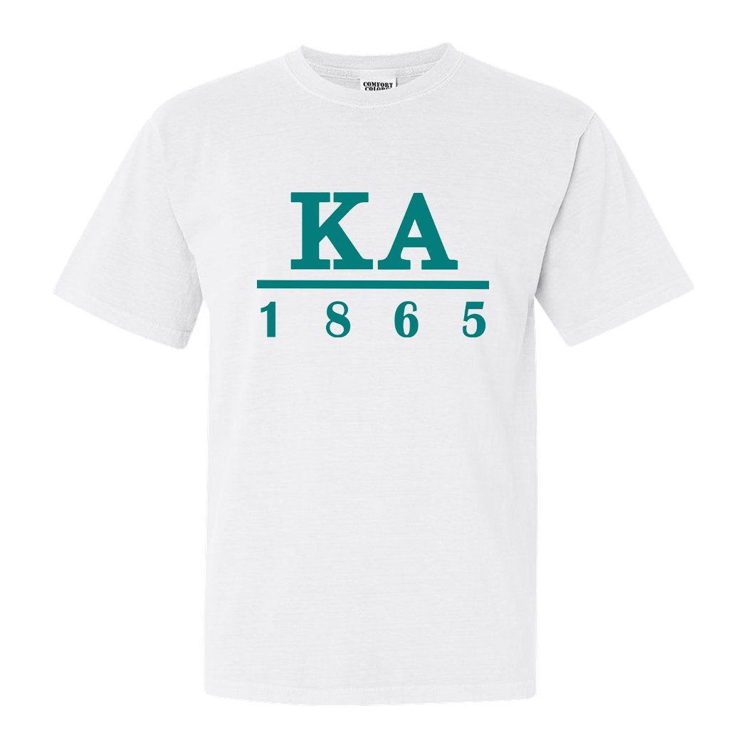 Kappa Alpha Order Comfort Colors T-Shirt - KA Lettered Basic Shirt - Kite and Crest