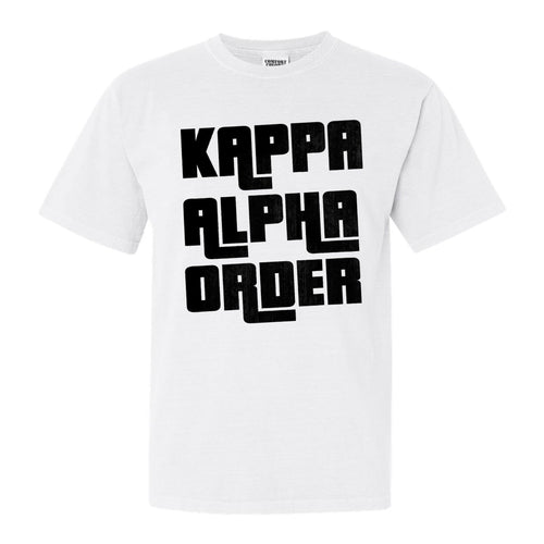 Kappa Alpha Order Comfort Colors T-Shirt - KA Stacked Letters Shirt - Kite and Crest