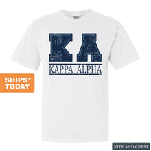 Load image into Gallery viewer, Kappa Alpha Order Comfort Colors T-Shirt - KA Washed Letters Shirt - Kite and Crest
