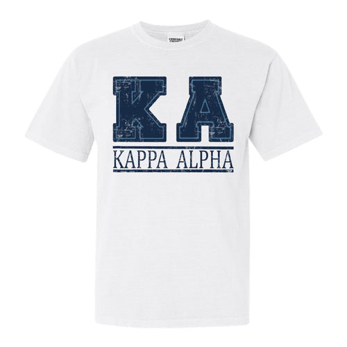 Kappa Alpha Order Comfort Colors T-Shirt - KA Washed Letters Shirt - Kite and Crest