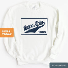 Load image into Gallery viewer, Kappa Alpha Order Sweatshirt - KA Baseball Boxed Crewneck Sweatshirt - Kite and Crest
