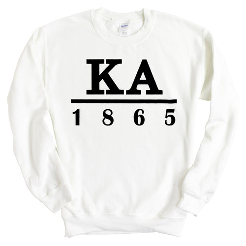 Kappa Alpha Order Sweatshirt - KA Black Letters Crewneck Sweatshirt - Kite and Crest