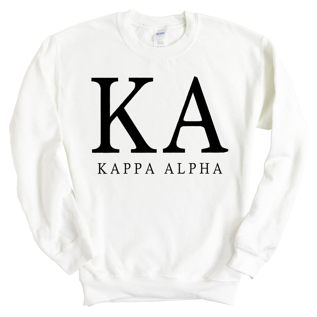 Kappa Alpha Order Sweatshirt - KA Block Letter Crewneck Sweatshirt - Kite and Crest